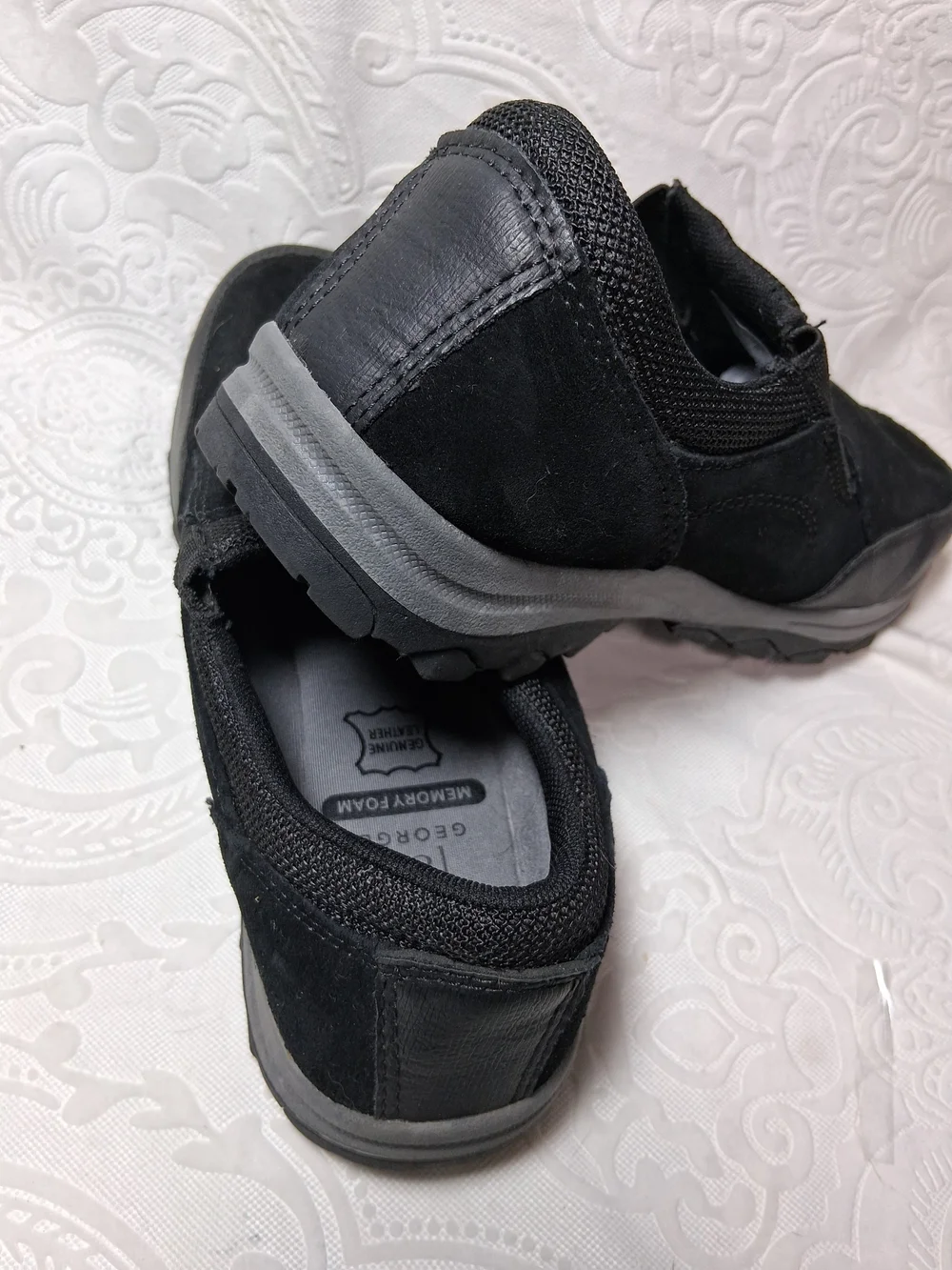 George Black Slip-On Suede-Look Memory Foam Loafers